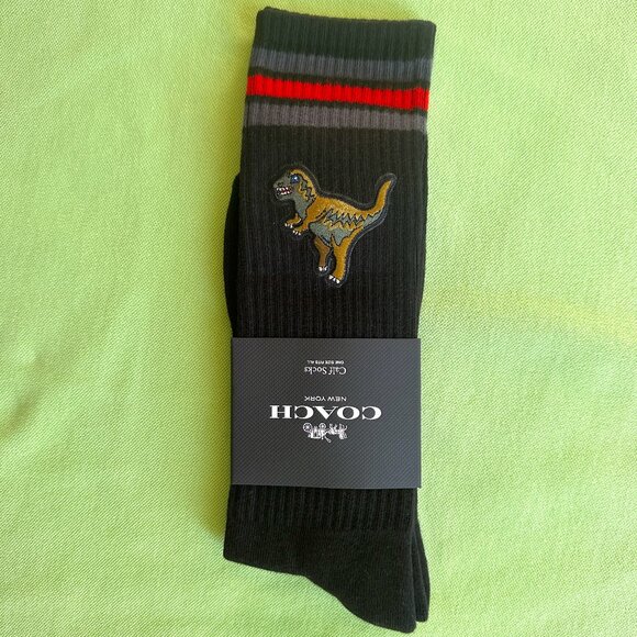 COACH REXY SPORT RIB CALF SOCKS:NWT BLACK CM066 - Picture 1 of 7